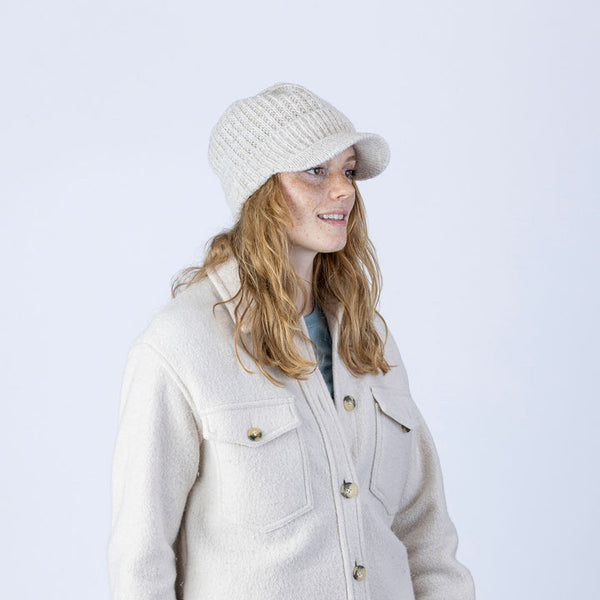 Pistil Viola Knit Brim Beanie in Ivory, Gold & Blue