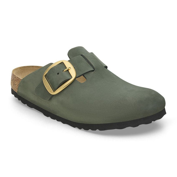 Birkenstock Boston Big Buckle in Sandcastle and Thyme Available in Narrow Widths