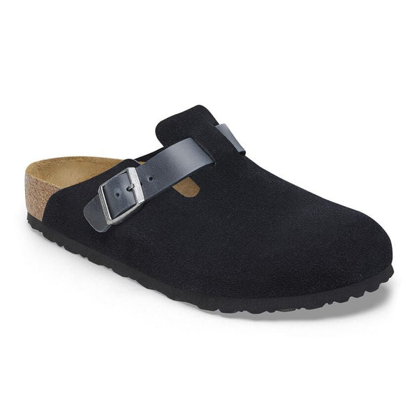 Birkenstock Boston Mixed Leather Clog in Midnight & Thyme