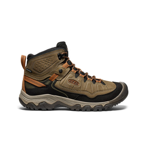 Keen Men's Targhee IV Waterproof Mid Hiking Boot in SeatTurtle/RoastedPecan, Black & Bison Available in Wide Widths