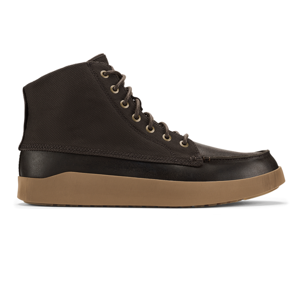 Olukai Men’s Molina Leather Boot in Dark Wood