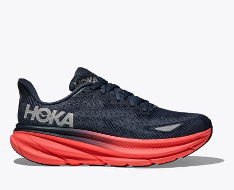 Hoka Men's & Women's Clifton 9 GTX Running Shoe in Black & Varsity Navy/NauticalDusk