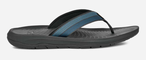 Teva Men's Hurricane Flip Flop in Ladder Blue Coral & Black