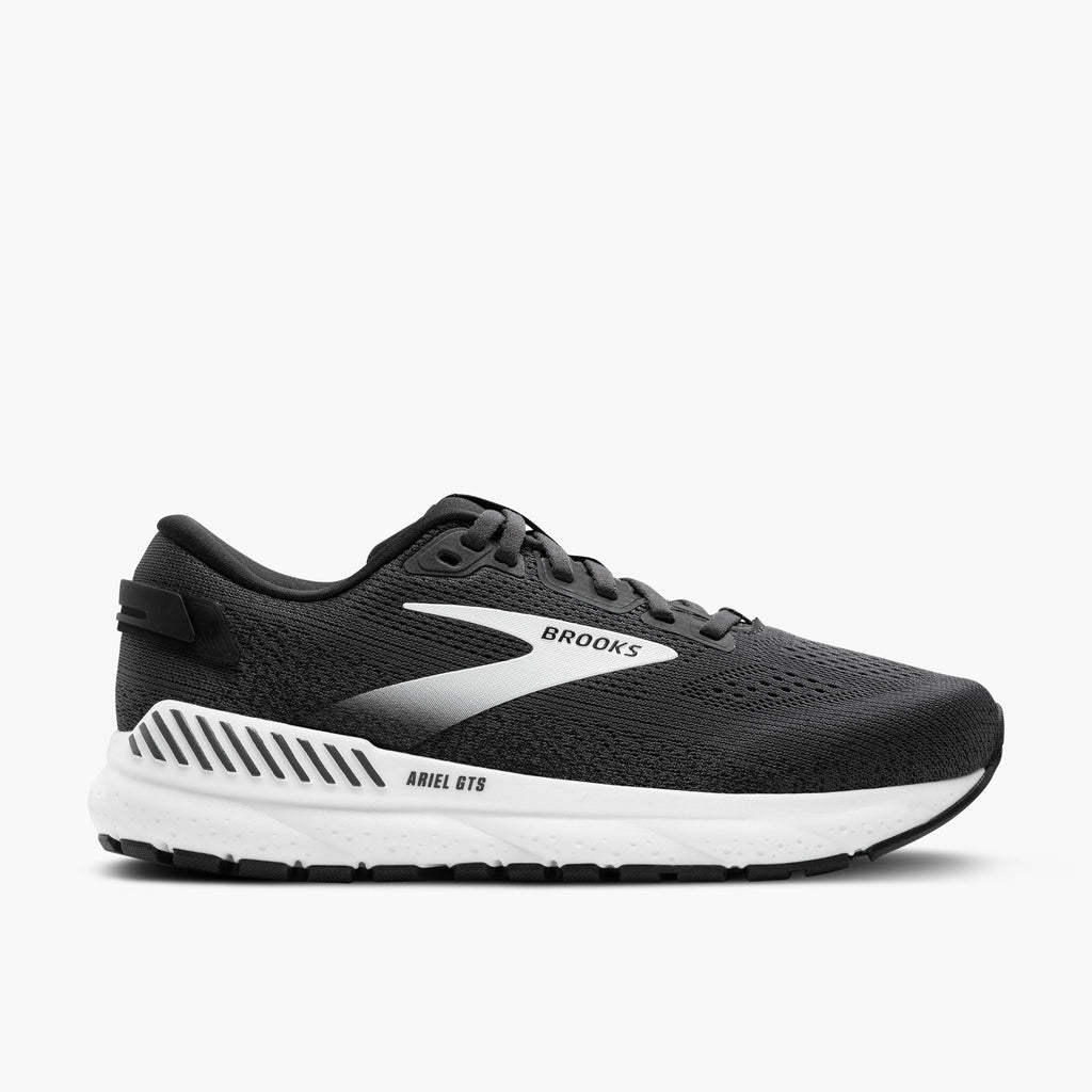 Brooks Ariel GTS 24 Women's Running Shoe in Ebony/Black/White Available in Wide Widths