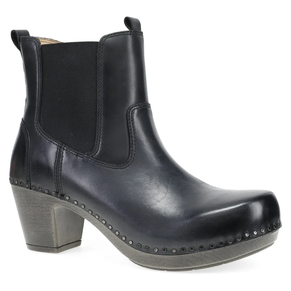 Dansko Shayna Black Burnished Calf Leather Boot