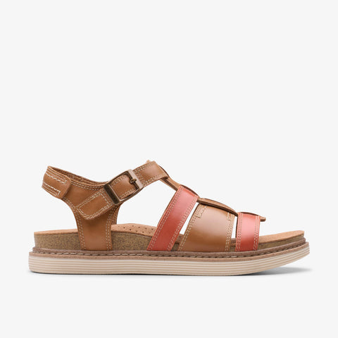 Clarks Arwell Sun Sandal in Tan Combination