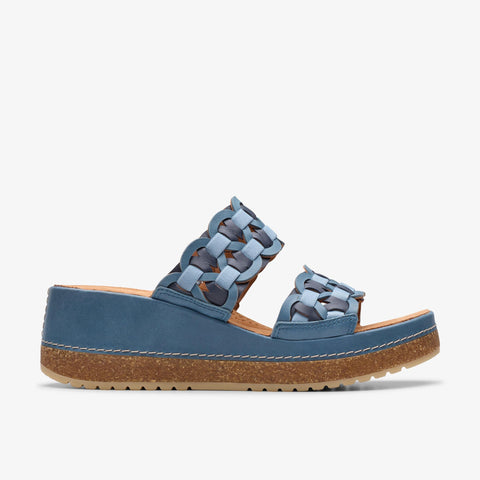 Clarks Kassanda Mule Sandal in Blue & Black