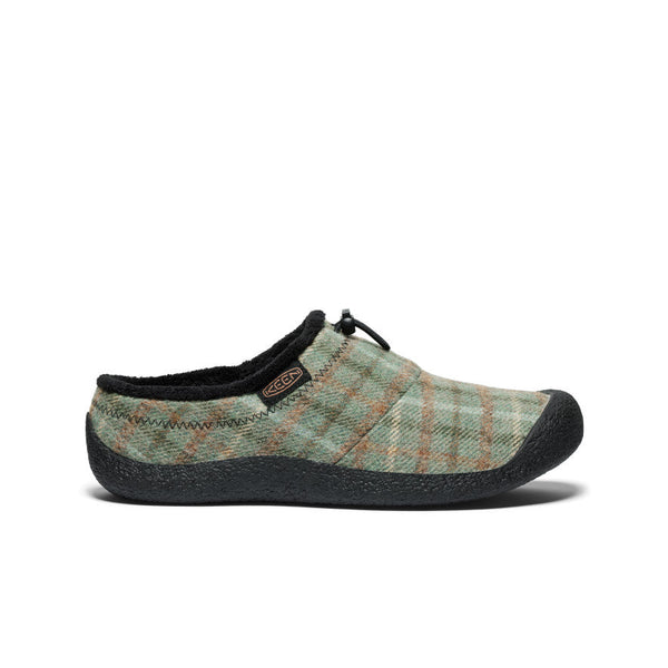 Keen Men's Howser III Slide in Bison, Black & Green Plaid