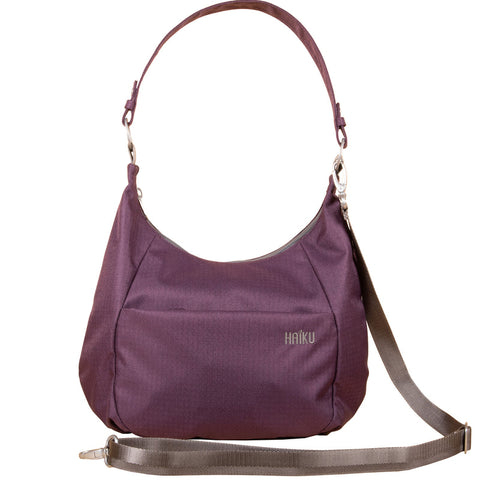 Haiku Amble Hobo Bag in Stone Gray, Cherry Blossom, Black in Bloom, Blackberry & River Rock Blue