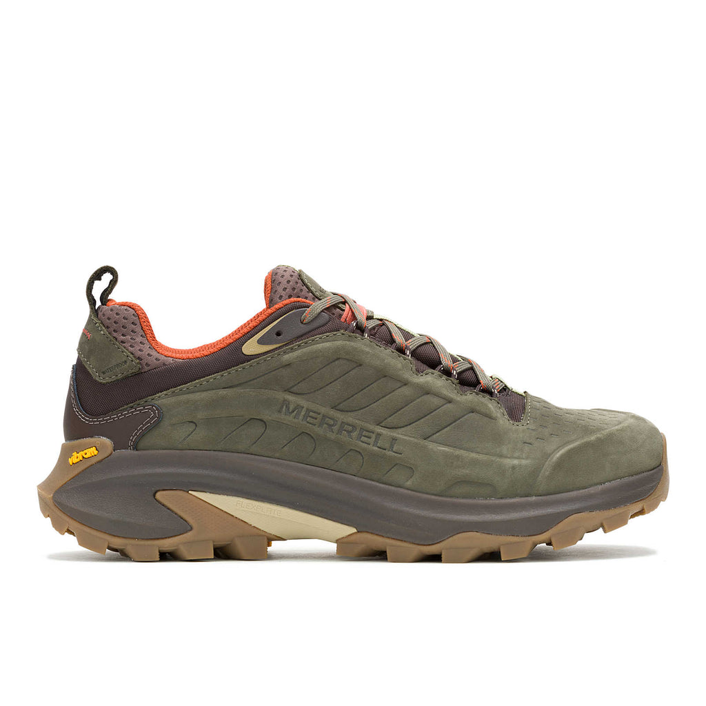 Merrell Men's Moab Speed 2 Leather Waterproof Hiker in Olive