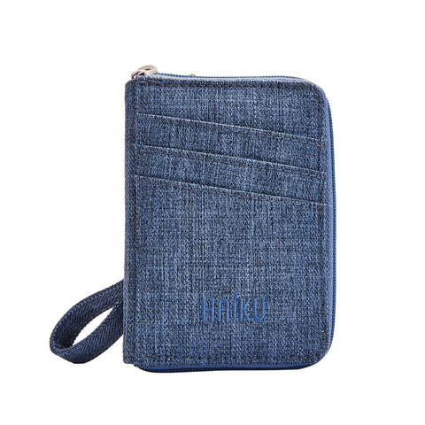 Haiku Sprout Wallet in Rosewood, Stone Gray & River Rock Blue