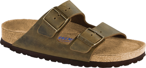 Birkenstock Arizona Soft Foot Bed in Habana & Black Oiled Leather - Some available in Narrow Widths